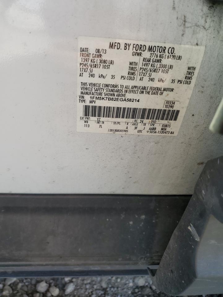 2014 Ford Explorer VIN: 1FM5K7B82EGA58214 Lot: 81470335