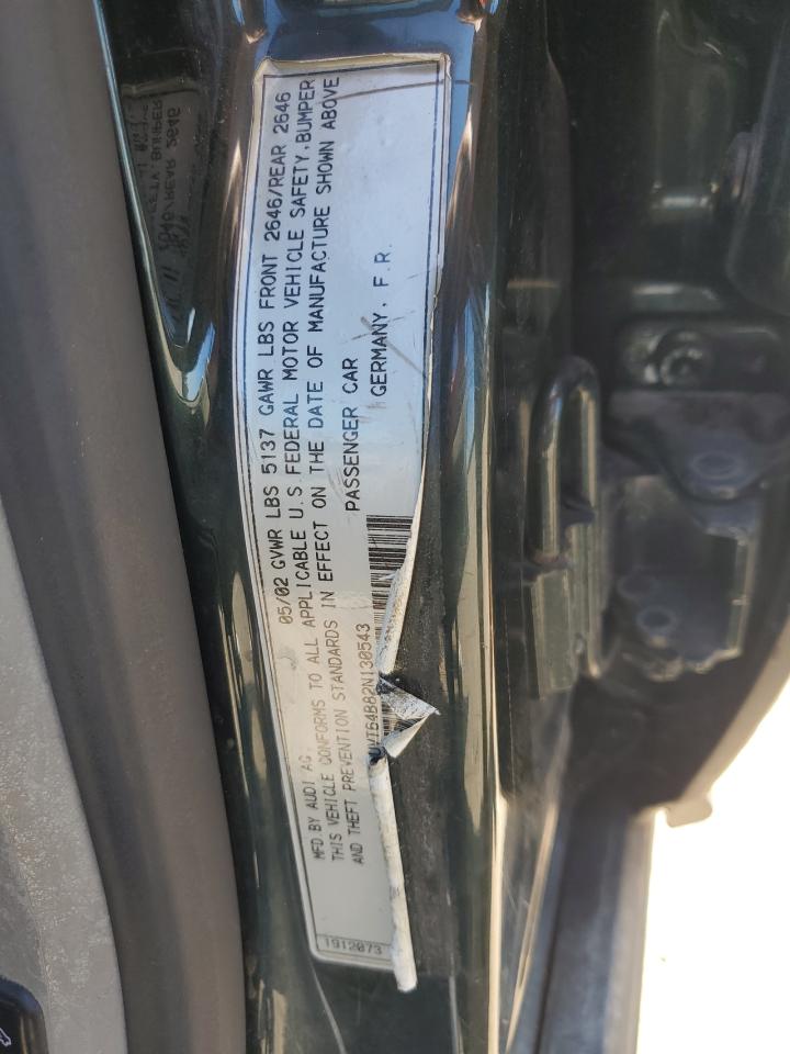 2002 Audi A6 3.0 Avant Quattro VIN: WAUVT64B82N130543 Lot: 81453065