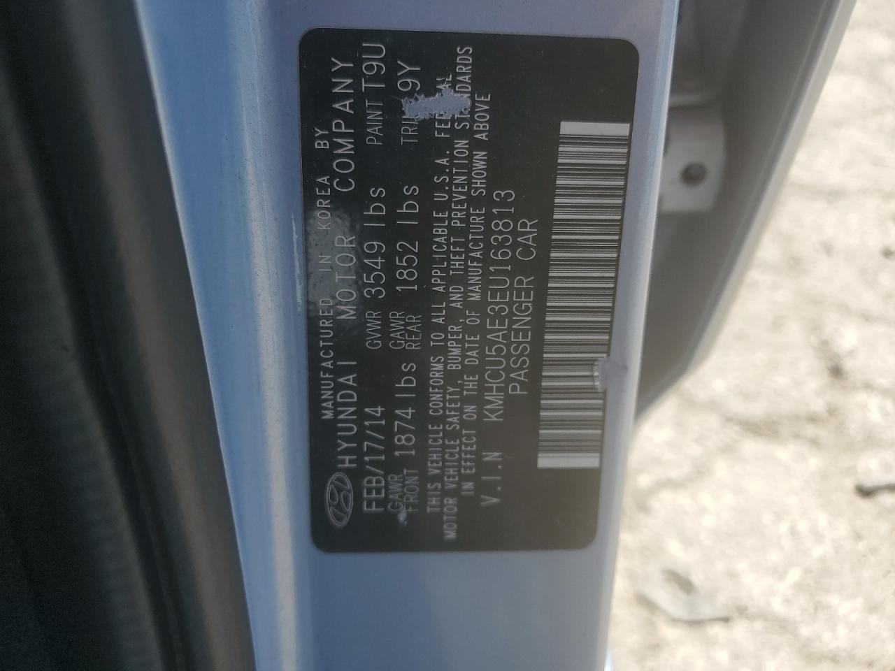 2014 Hyundai Accent Gls VIN: KMHCU5AE3EU163813 Lot: 80438365