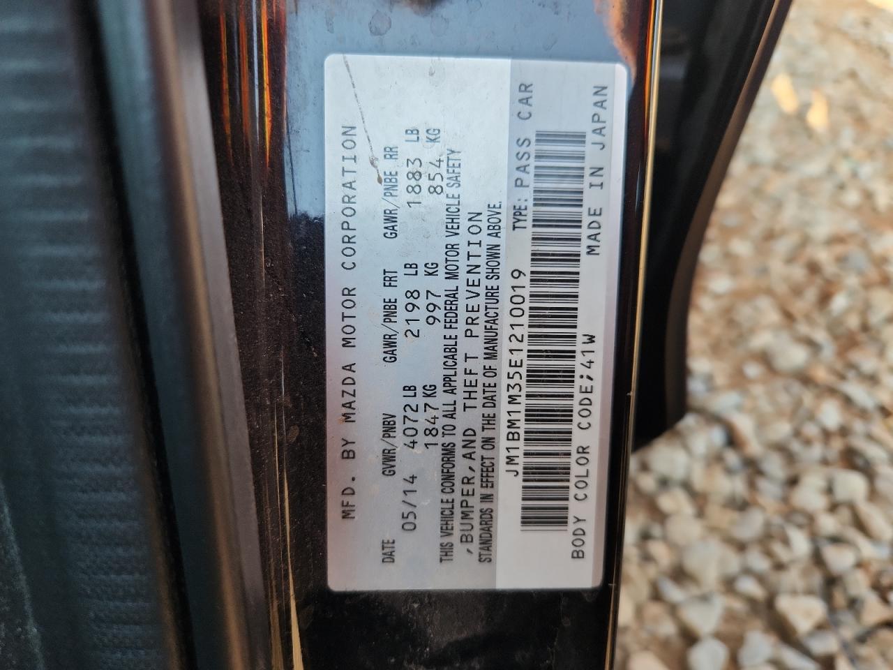 2014 Mazda 3 Grand Touring VIN: JM1BM1M35E1210019 Lot: 80814885