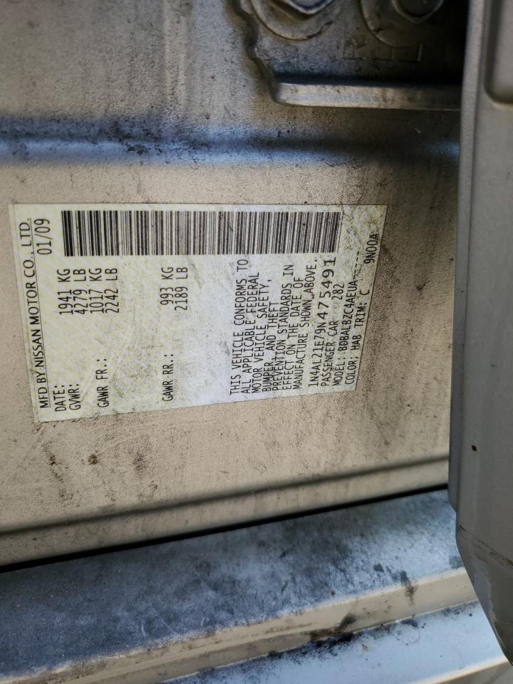 2009 Nissan Altima 2.5 VIN: 1N4AL21E79N475491 Lot: 81374915