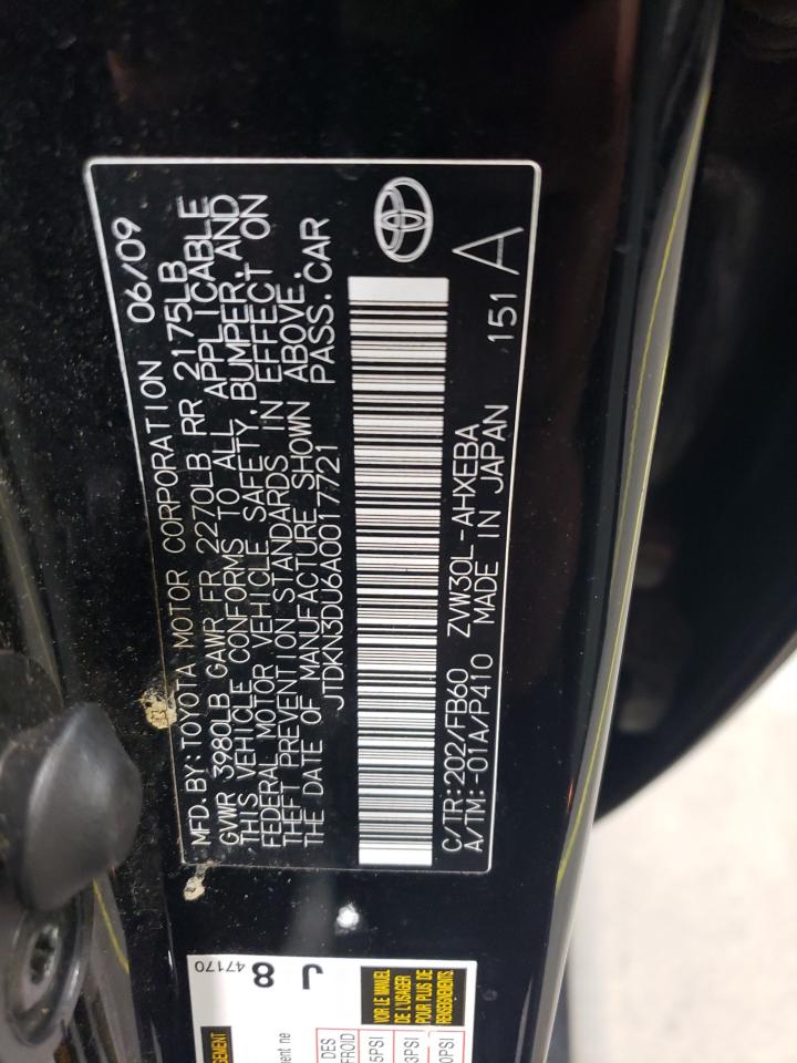 2010 Toyota Prius VIN: JTDKN3DU6A0017721 Lot: 71731905