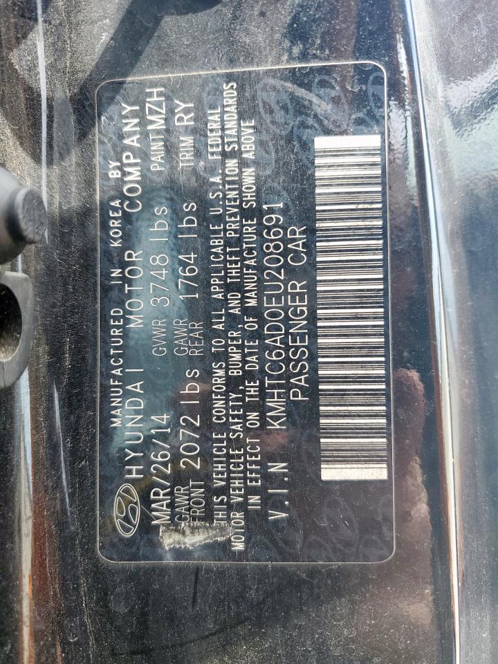 2014 Hyundai Veloster VIN: KMHTC6AD0EU208691 Lot: 84741685