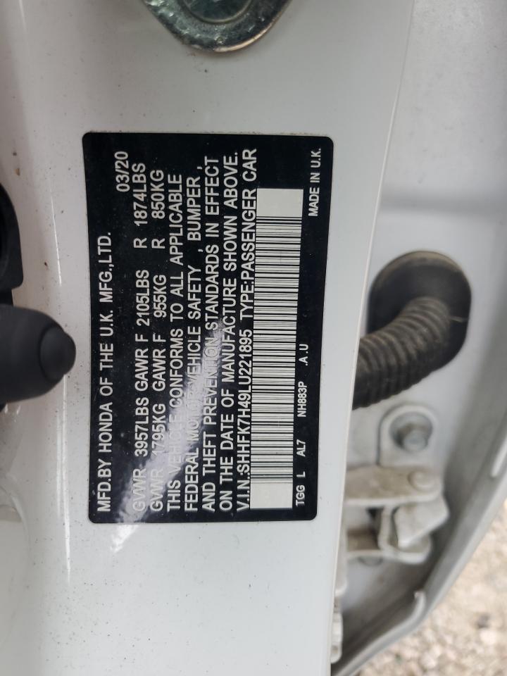 2020 Honda Civic Sport VIN: SHHFK7H49LU221895 Lot: 81059515