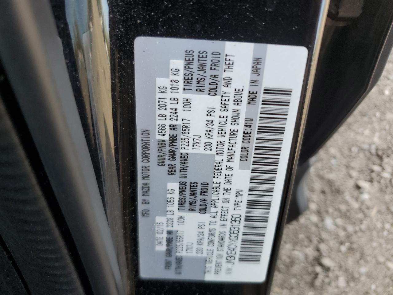 2016 Mazda Cx-5 Touring VIN: JM3KE4CYXG0631360 Lot: 84721795