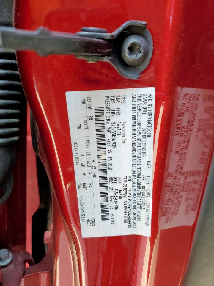 2016 Ford Focus Se VIN: 1FADP3K24GL404415 Lot: 81516445