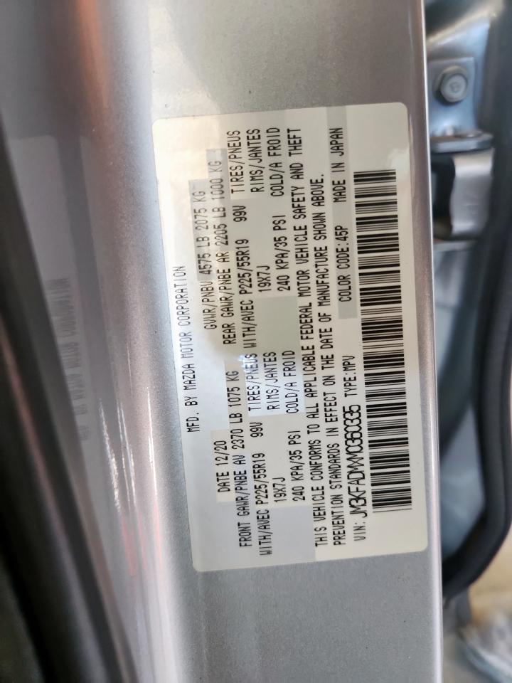 2021 Mazda Cx-5 Grand Touring VIN: JM3KFADMXM0360335 Lot: 84279785