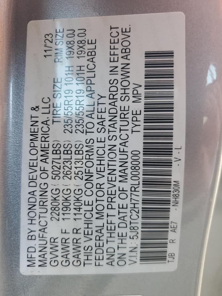 2024 Acura Rdx Advance VIN: 5J8TC2H77RL008000 Lot: 70978825