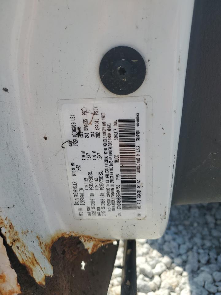 2002 Dodge Dakota Quad Slt VIN: 1B7HG48N92S604756 Lot: 71068125