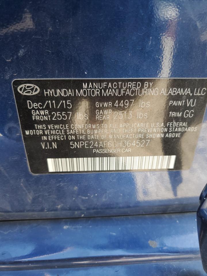 2016 Hyundai Sonata Se VIN: 5NPE24AF6GH364527 Lot: 71513645
