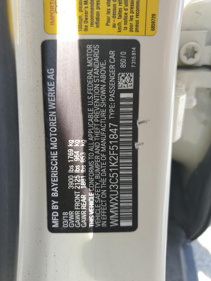 2019 Mini Cooper S VIN: WMWXU3C51K2F51847 Lot: 71729825