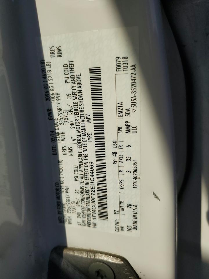 2014 Ford Escape S VIN: 1FMCU0F72EUC44069 Lot: 84296605