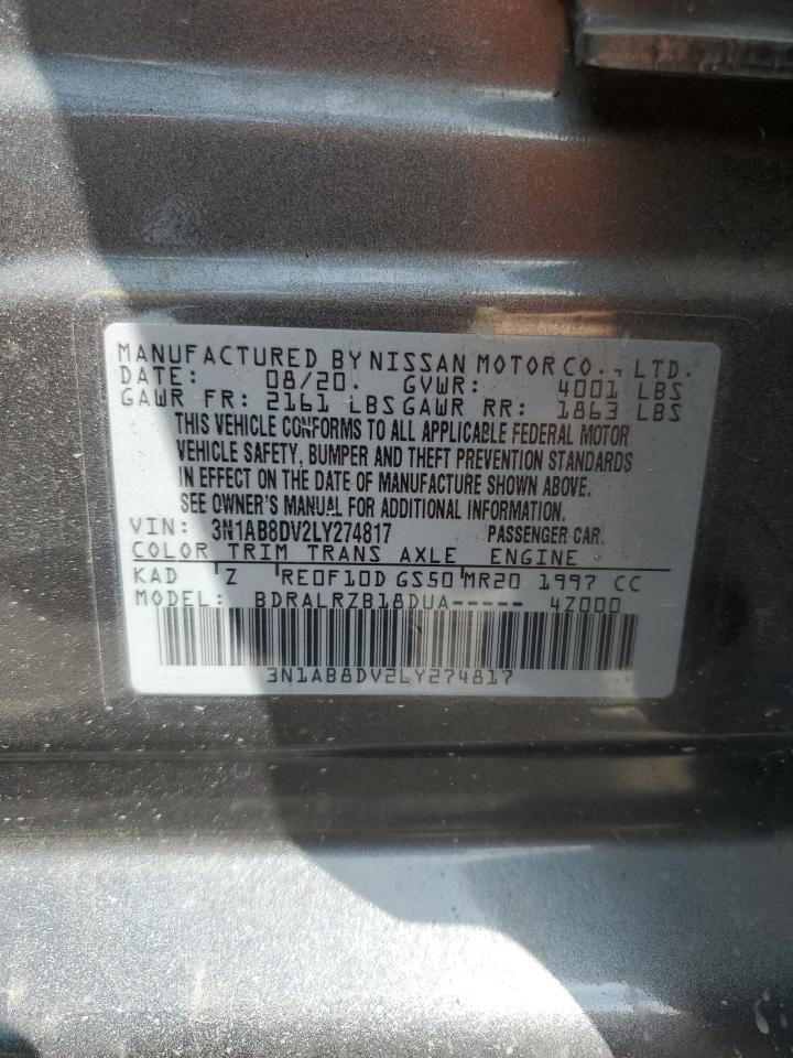 2020 Nissan Sentra Sr VIN: 3N1AB8DV2LY274817 Lot: 84287745