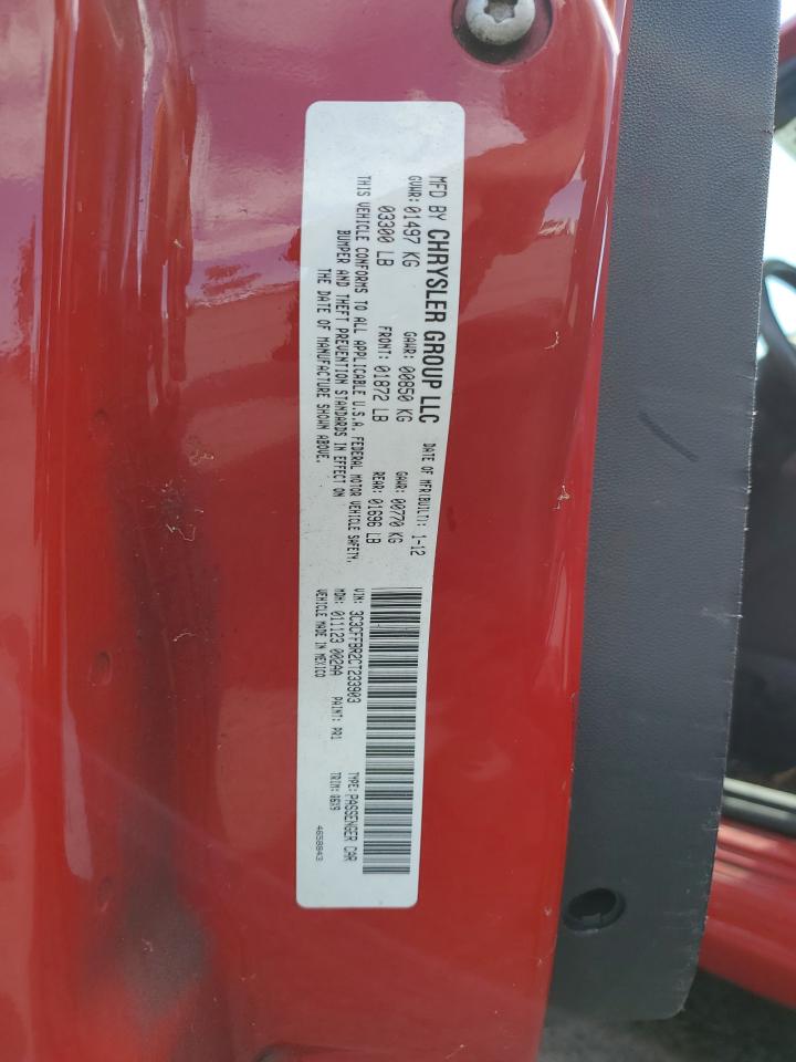 2012 Fiat 500 Sport VIN: 3C3CFFBR2CT233903 Lot: 84284795