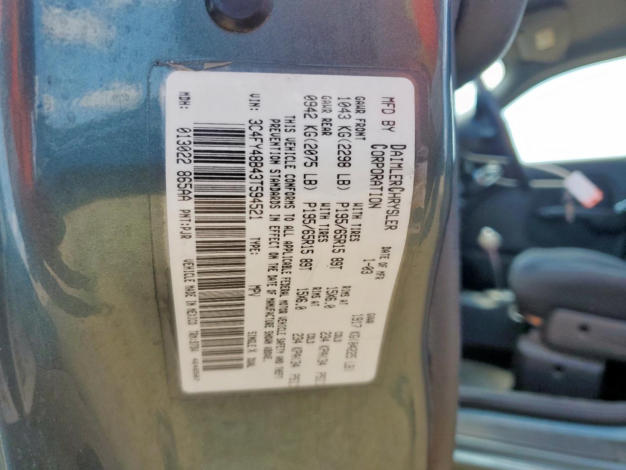 2003 Chrysler Pt Cruiser Classic VIN: 3C4FY48B43T594521 Lot: 80629715