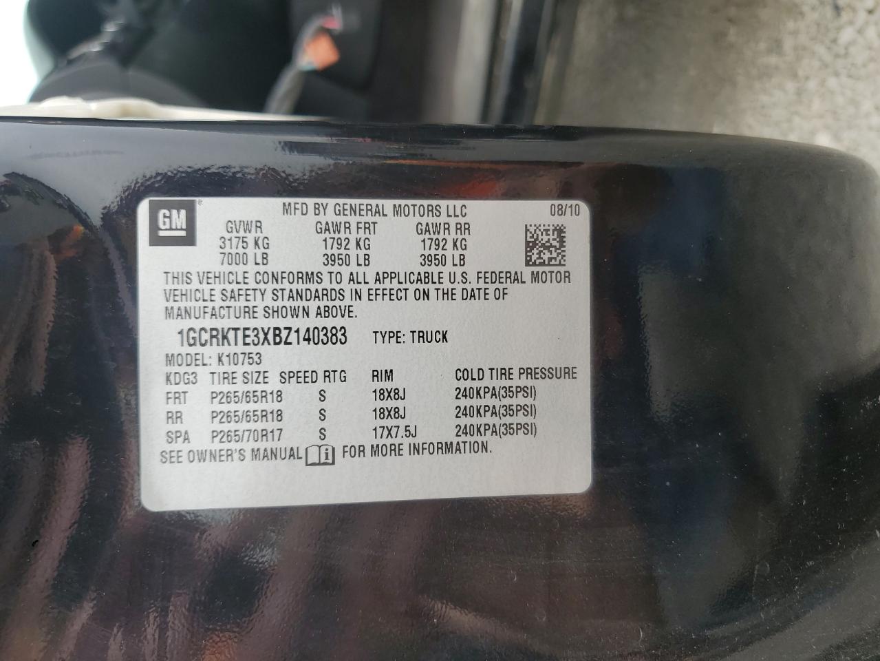 2011 Chevrolet Silverado K1500 Ltz VIN: 1GCRKTE3XBZ140383 Lot: 71866855