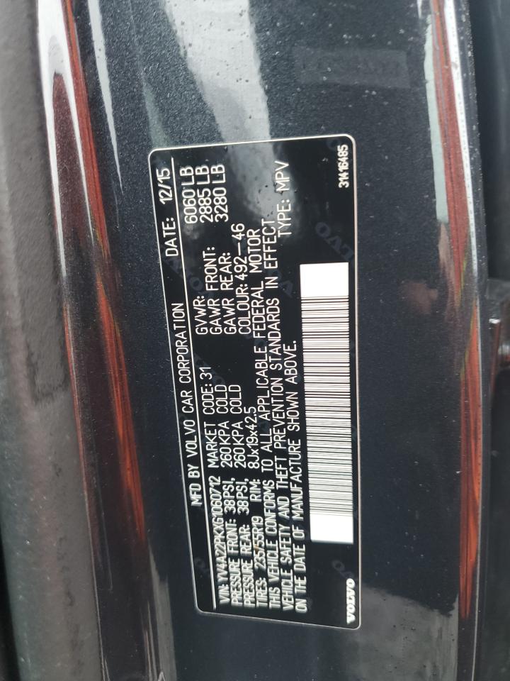 2016 Volvo Xc90 T6 VIN: YV4A22PKXG1060712 Lot: 83811115