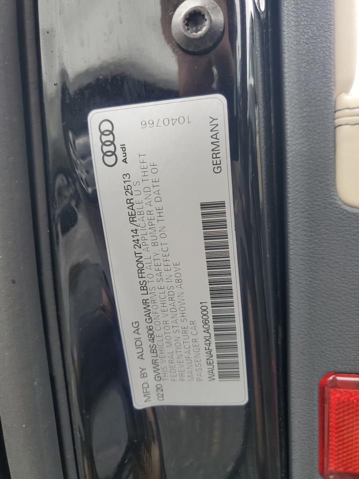 2020 Audi A4 Premium Plus VIN: WAUENAF4XLA060001 Lot: 81648125