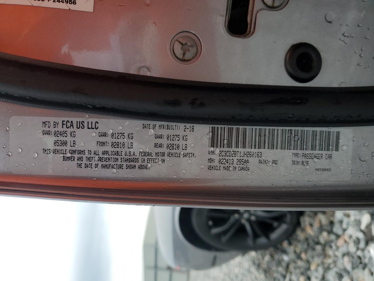 2018 Dodge Challenger R/T VIN: 2C3CDZBT1JH260163 Lot: 71978835