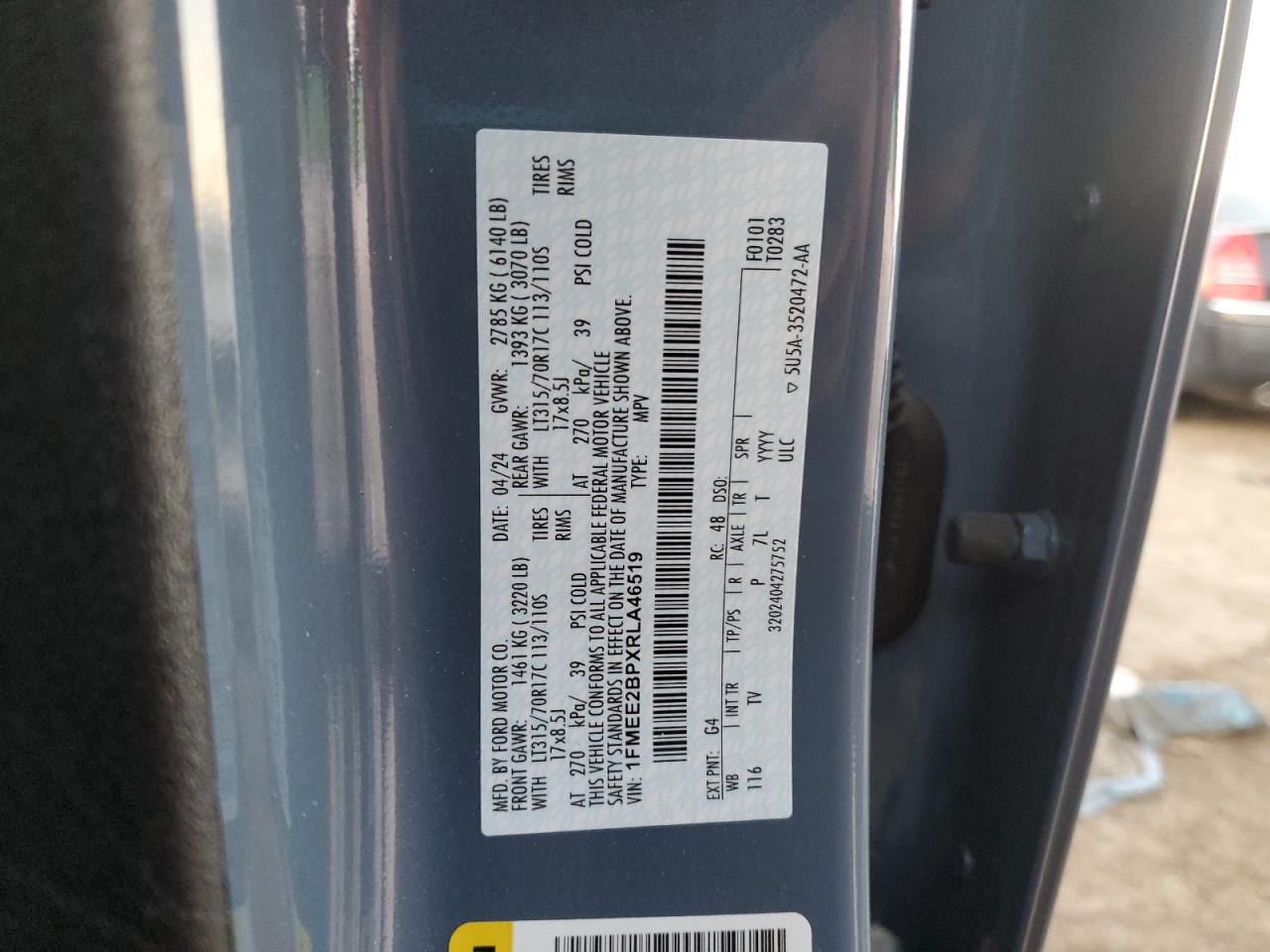 2024 Ford Bronco Wildtrak VIN: 1FMEE2BPXRLA46519 Lot: 84749265