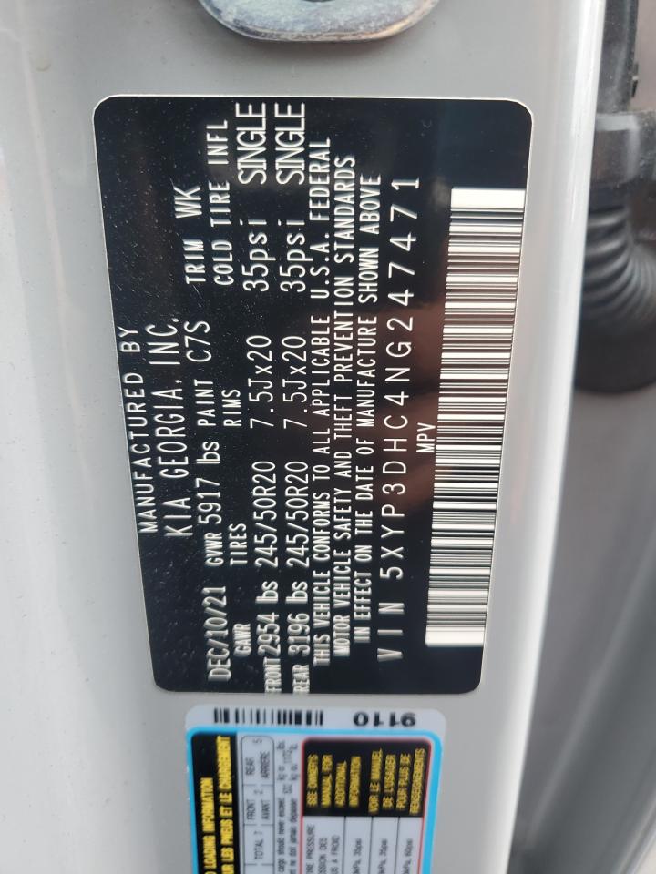 2022 Kia Telluride Ex VIN: 5XYP3DHC4NG247471 Lot: 80921735