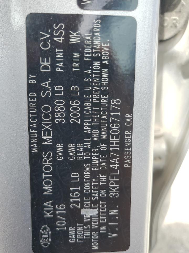 2017 Kia Forte Lx VIN: 3KPFL4A71HE067178 Lot: 81891685