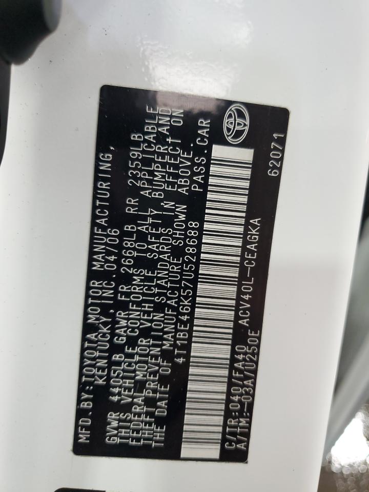 2007 Toyota Camry Ce VIN: 4T1BE46K57U528688 Lot: 71447515