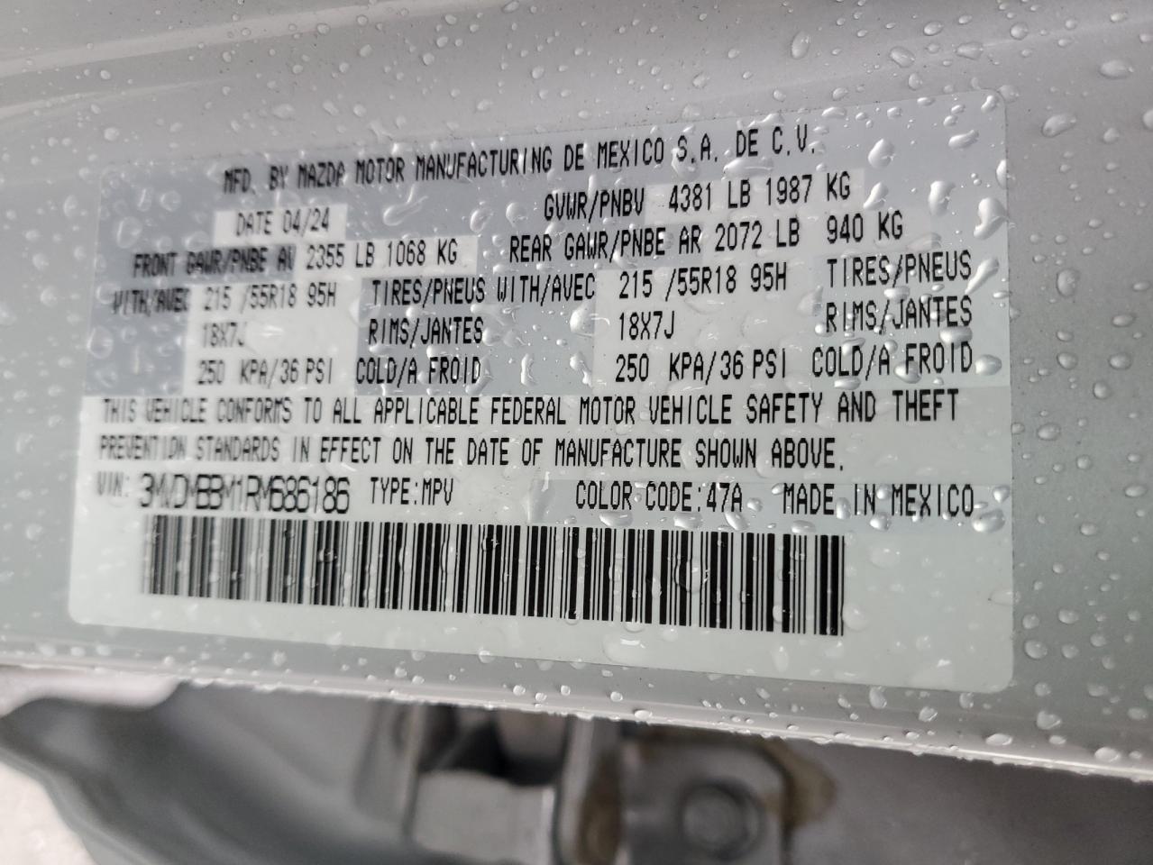 2024 Mazda Cx-30 Select VIN: 3MVDMBBM1RM686186 Lot: 81052745
