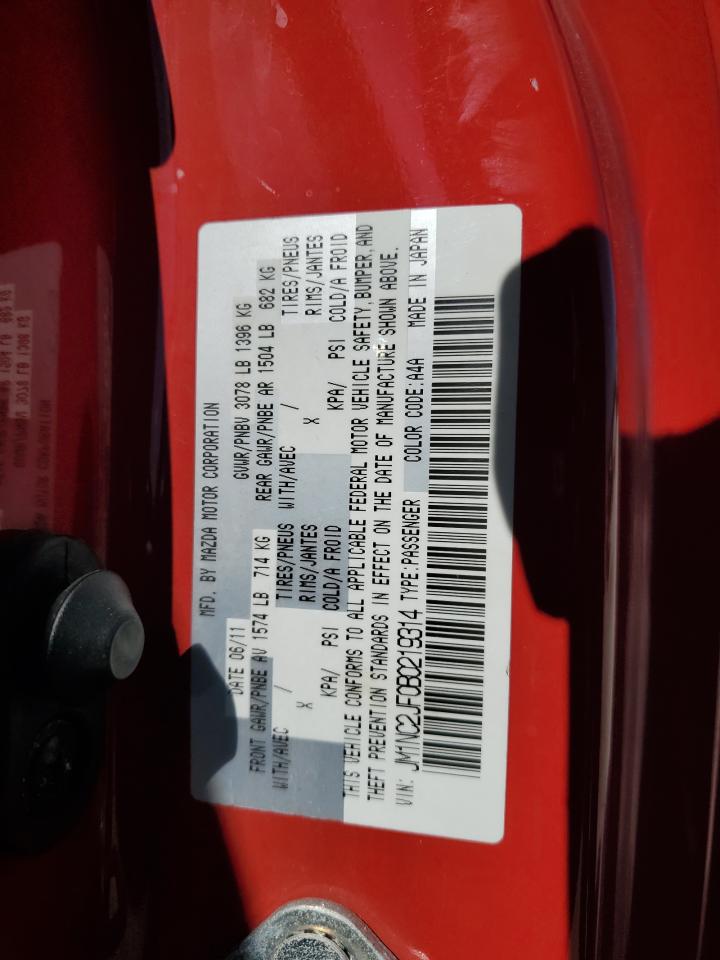 2011 Mazda Mx-5 Miata VIN: JM1NC2JF0B0219314 Lot: 84419465