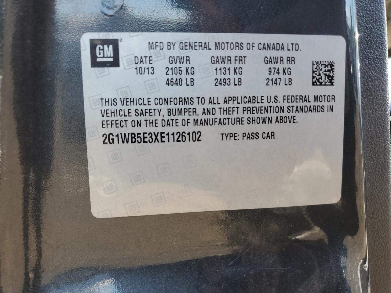 2014 Chevrolet Impala Limited Lt VIN: 2G1WB5E3XE1126102 Lot: 84562955