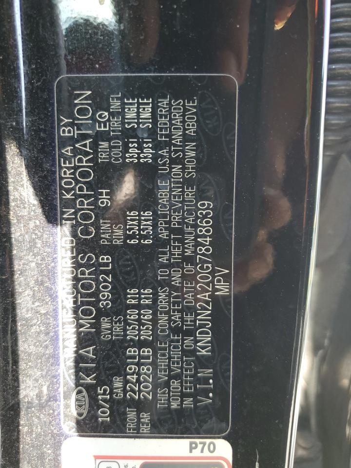 2016 Kia Soul VIN: KNDJN2A20G7848639 Lot: 81731815