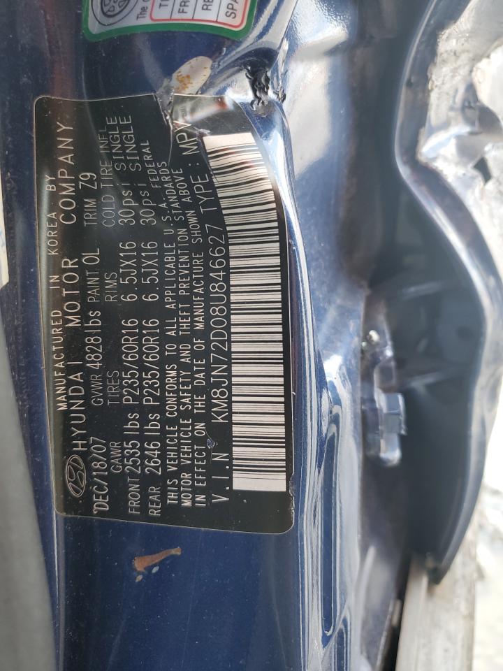 2008 Hyundai Tucson Se VIN: KM8JN72D08U846627 Lot: 71817475