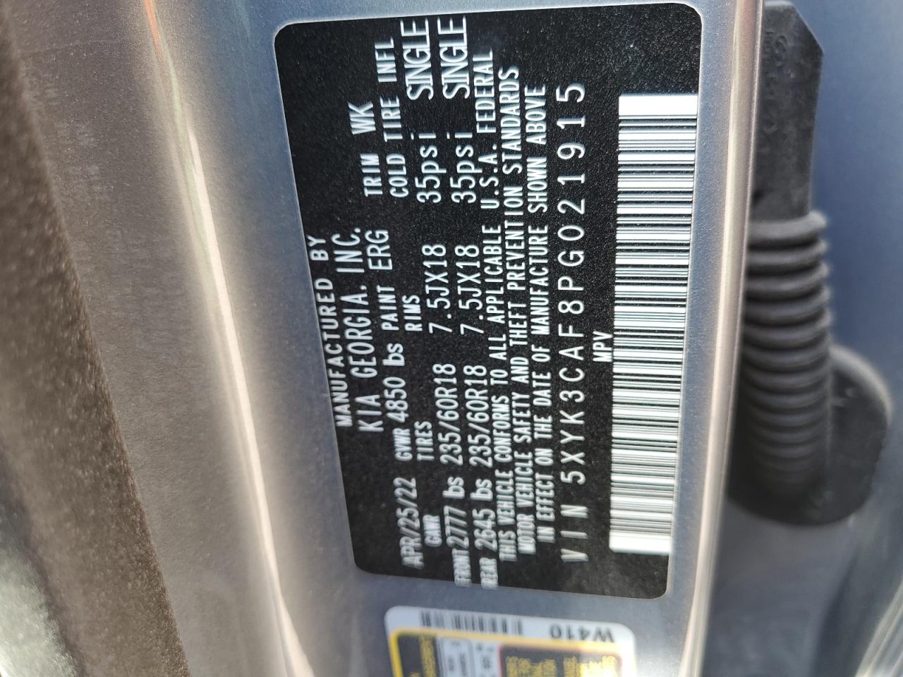 2023 Kia Sportage Ex VIN: 5XYK3CAF8PG021915 Lot: 80621545