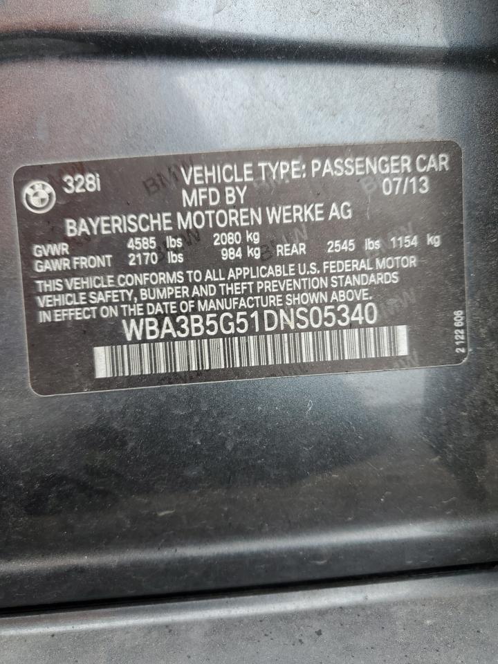 2013 BMW 328 Xi Sulev VIN: WBA3B5G51DNS05340 Lot: 80113745