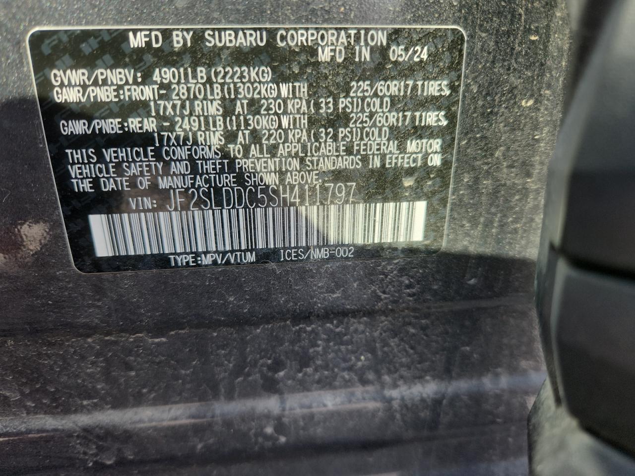 2025 Subaru Forester Premium VIN: JF2SLDDC5SH411797 Lot: 80331795