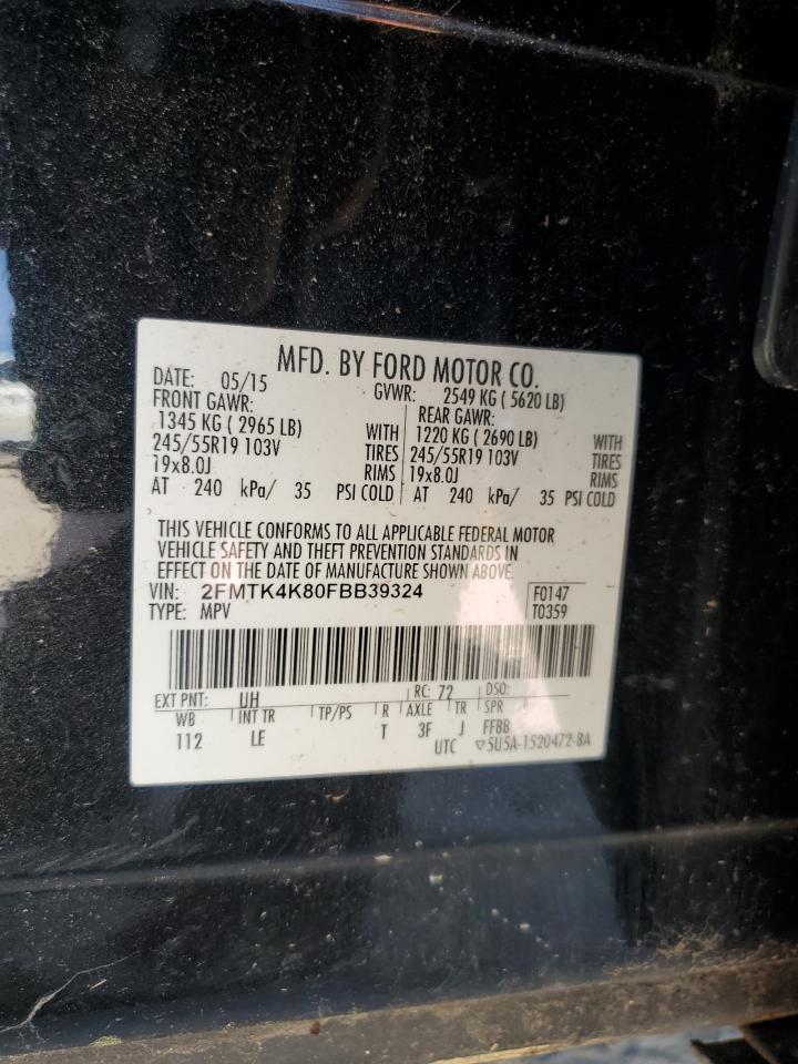 2015 Ford Edge Titanium VIN: 2FMTK4K80FBB39324 Lot: 81712175