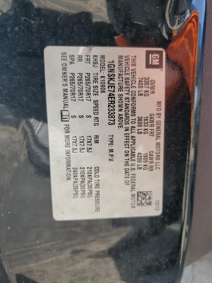 2014 Chevrolet Suburban K1500 Lt VIN: 1GNSKJE74ER233873 Lot: 71988195