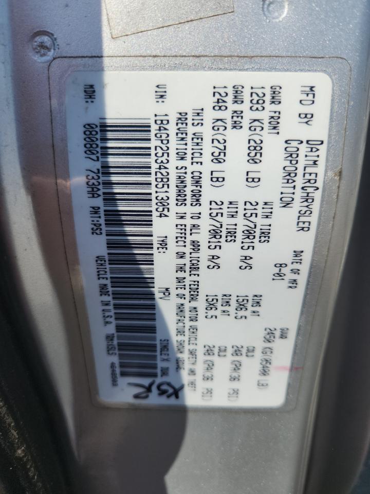 2002 Dodge Caravan Se VIN: 1B4GP25342B513054 Lot: 71447165