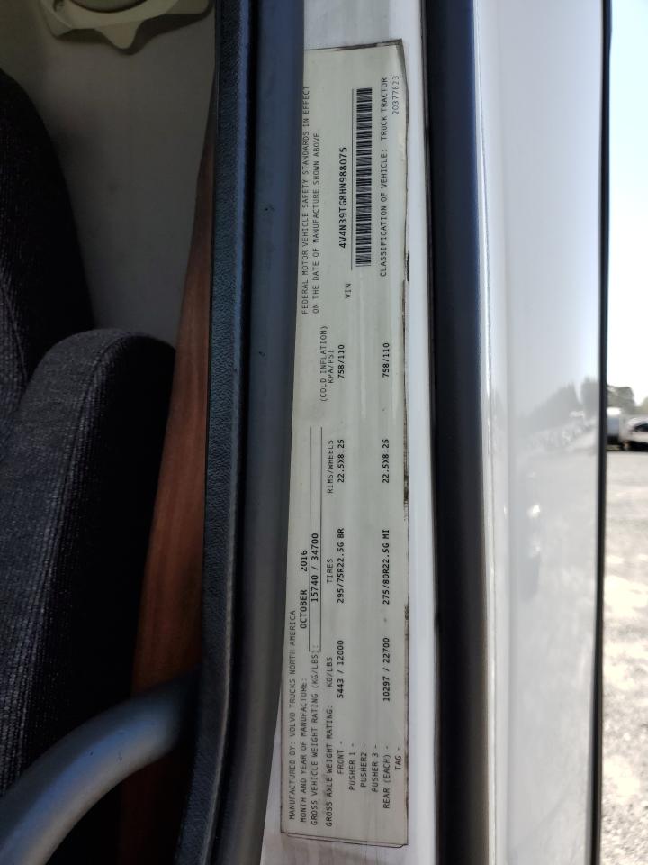 2017 Volvo Vnl Semi Truck VIN: 4V4N39TG8HN988075 Lot: 82084905