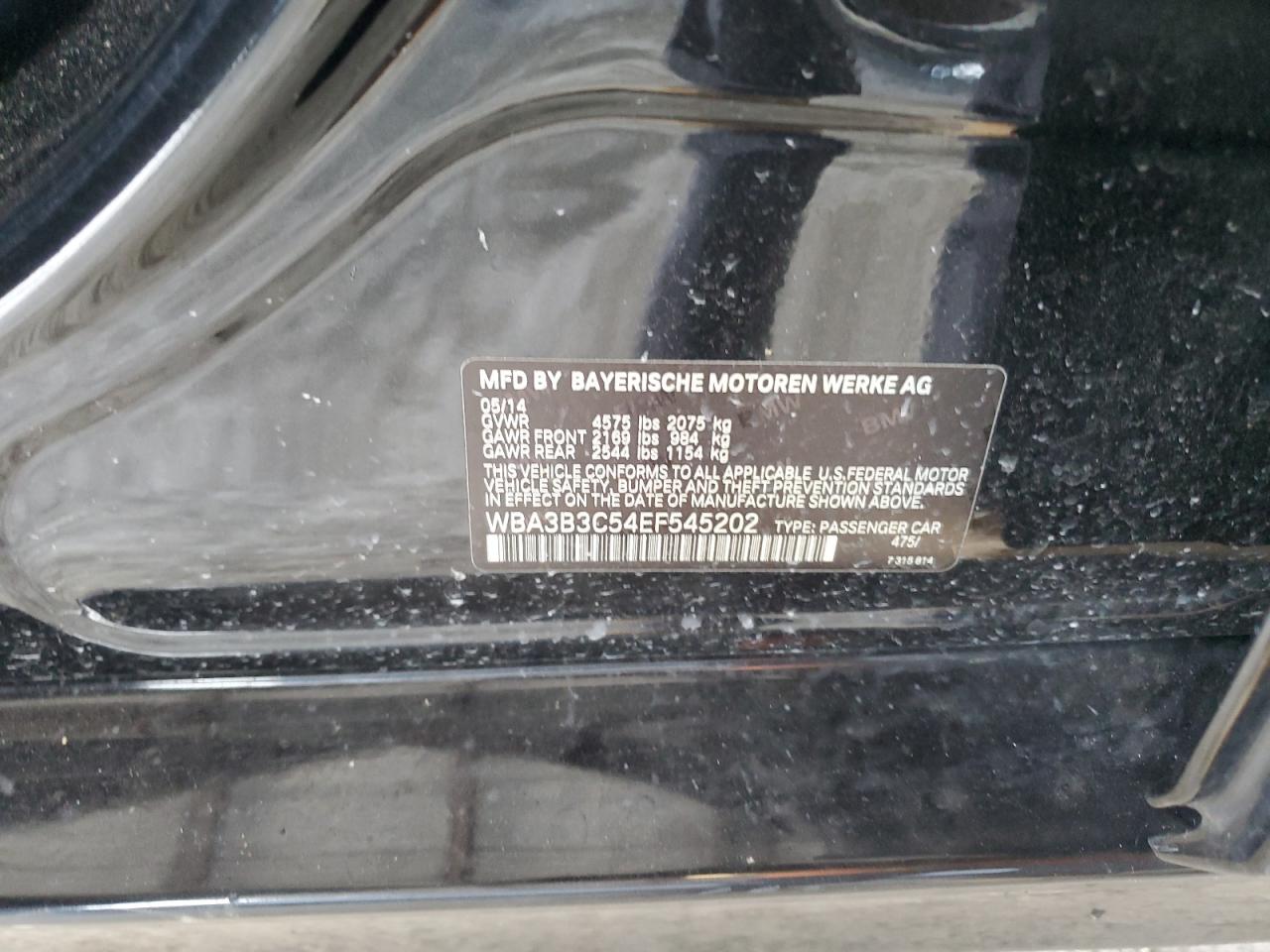 2014 BMW 328 Xi VIN: WBA3B3C54EF545202 Lot: 84389165