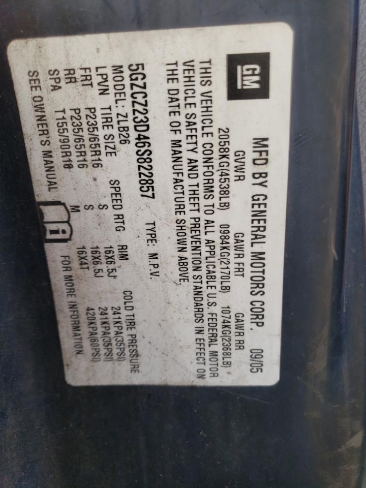 2006 Saturn Vue VIN: 5GZCZ23D46S822857 Lot: 80542785