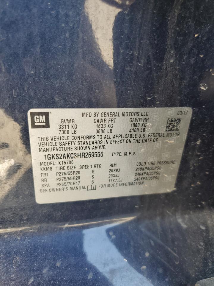 2017 GMC Yukon Sle VIN: 1GKS2AKC3HR269556 Lot: 84372545