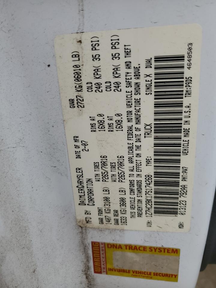 2007 Mitsubishi Raider Ls VIN: 1Z7HC28K17S174268 Lot: 84465045