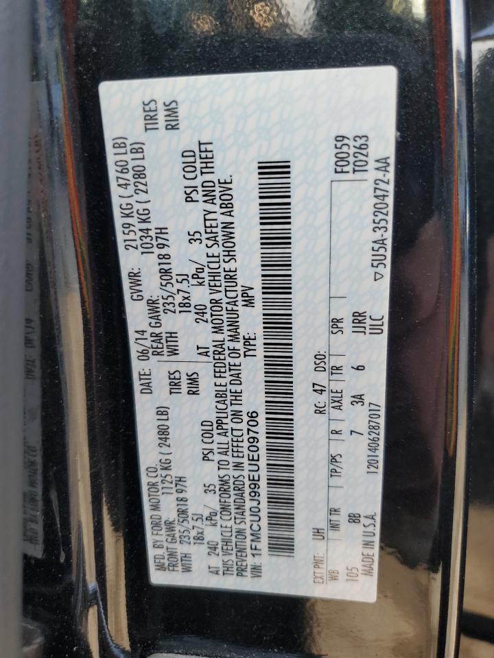 2014 Ford Escape Titanium VIN: 1FMCU0J99EUE09706 Lot: 80880115