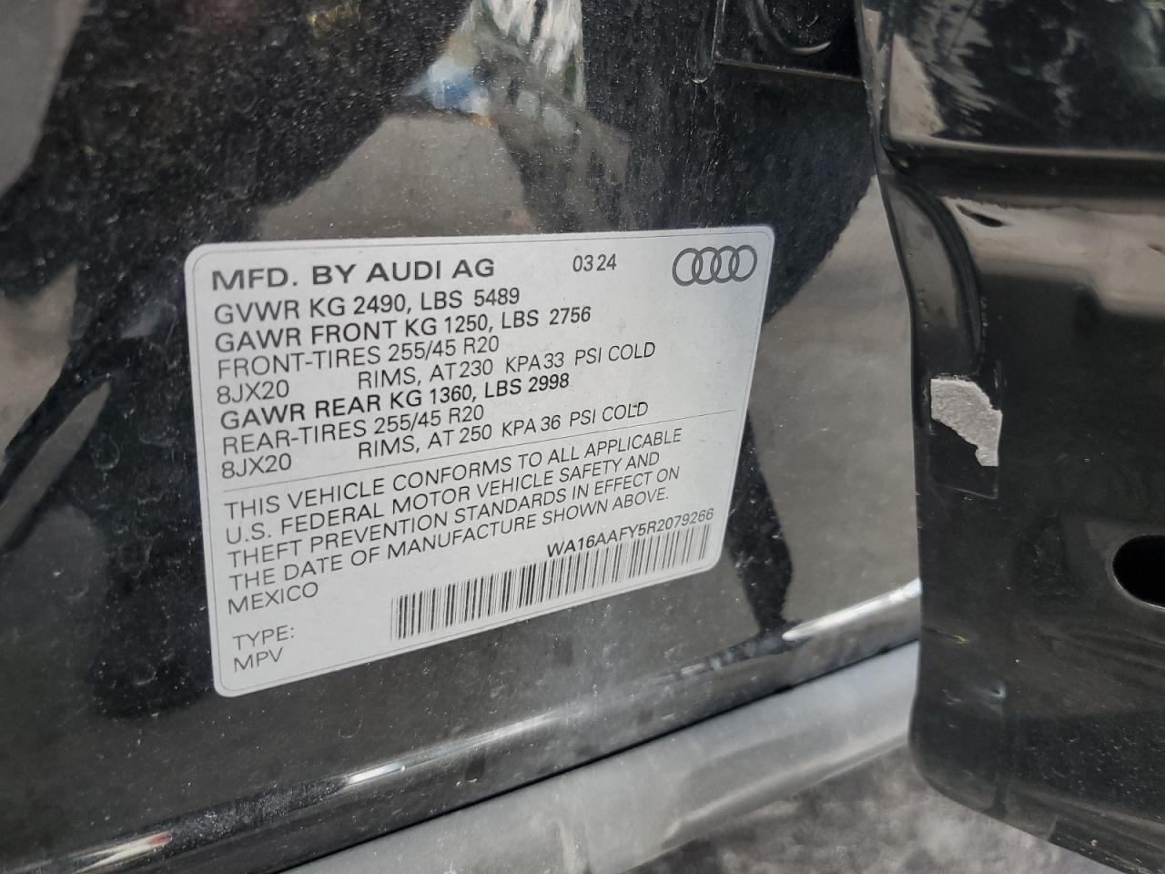 2024 Audi Q5 Sportback Prestige 45 VIN: WA16AAFY5R2079266 Lot: 81709875