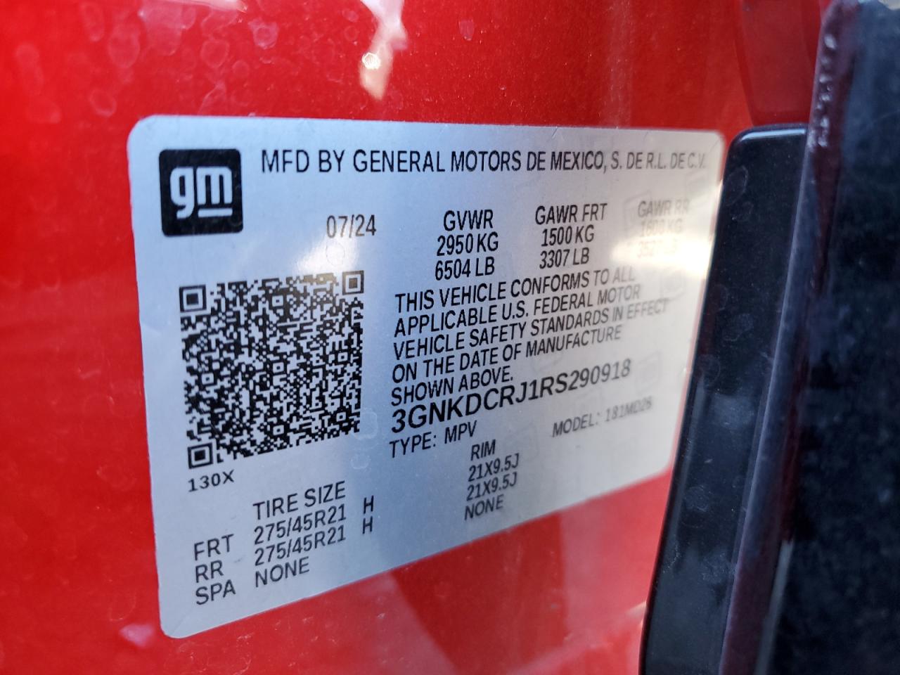 2024 Chevrolet Blazer Rs VIN: 3GNKDCRJ1RS290918 Lot: 82169155