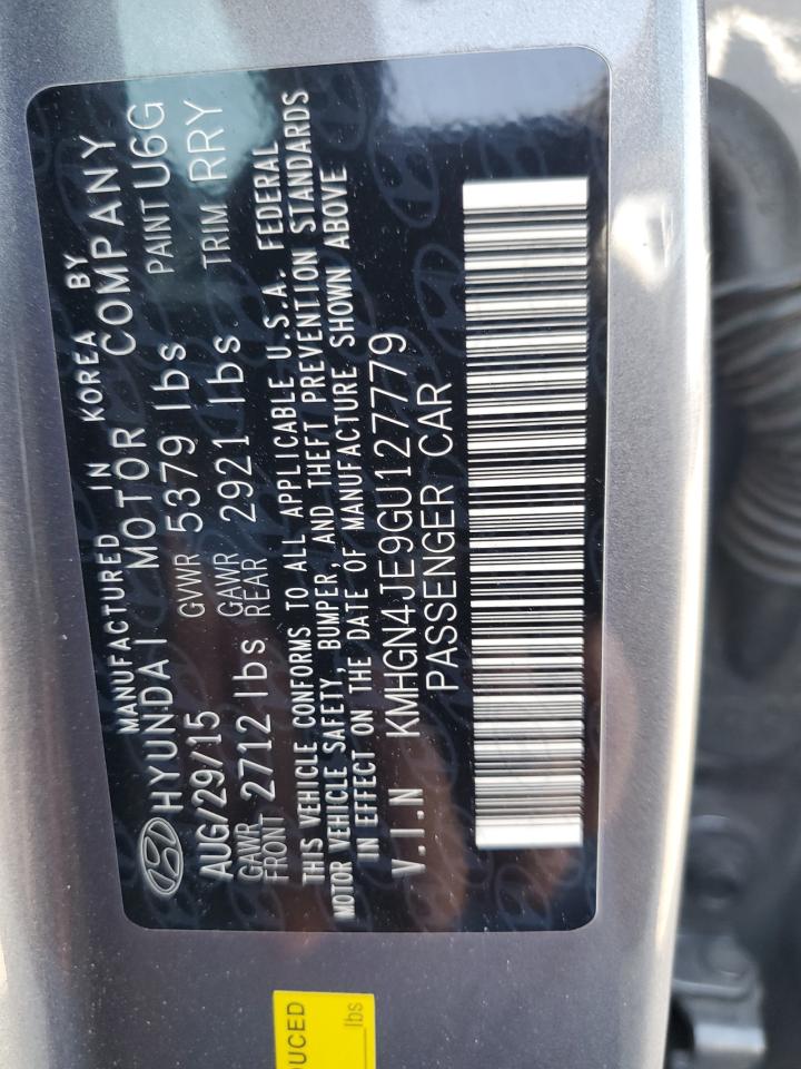 2016 Hyundai Genesis 3.8L VIN: KMHGN4JE9GU127779 Lot: 80906645