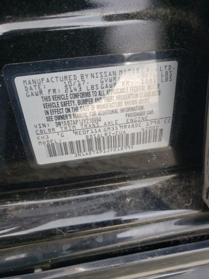 2018 Nissan Sentra S VIN: 3N1AB7AP1JY218994 Lot: 81832465