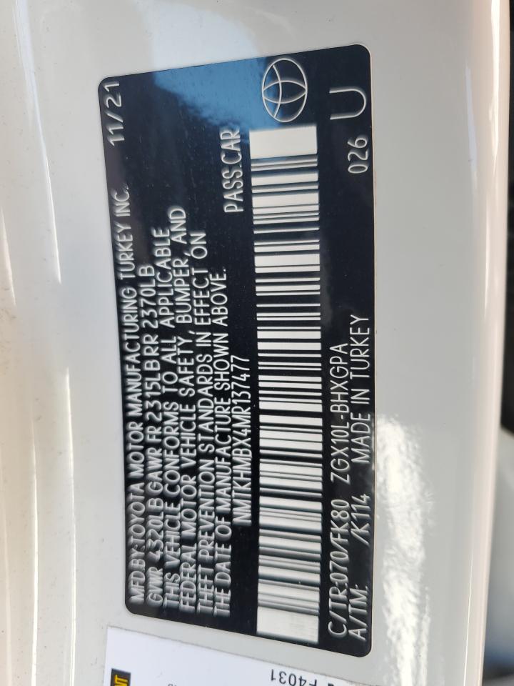 2021 Toyota C-Hr Xle VIN: NMTKHMBX4MR137477 Lot: 81146925