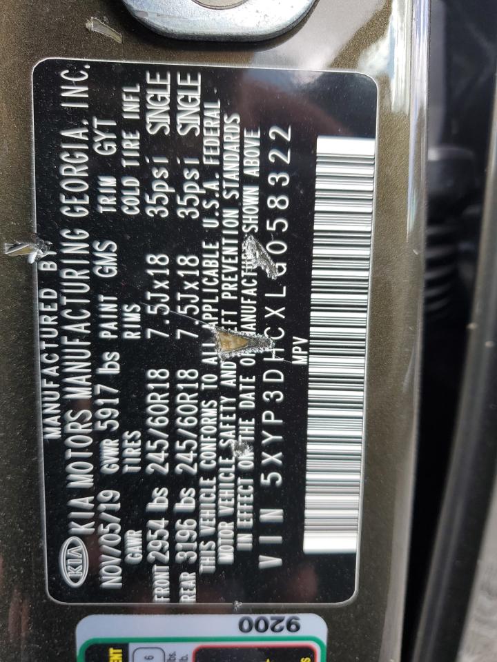 2020 Kia Telluride Ex VIN: 5XYP3DHCXLG058322 Lot: 70369735